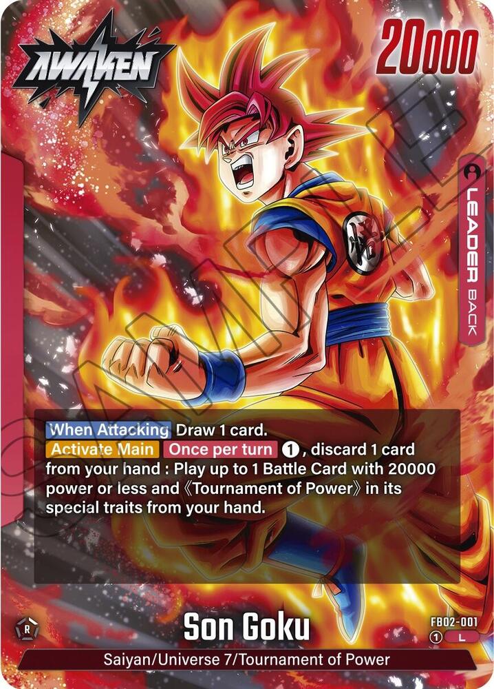 Son Goku FB02-001 card from Blazing Aura