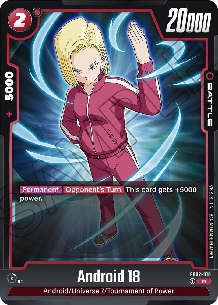 Android 18 FB02-016 card from Blazing Aura