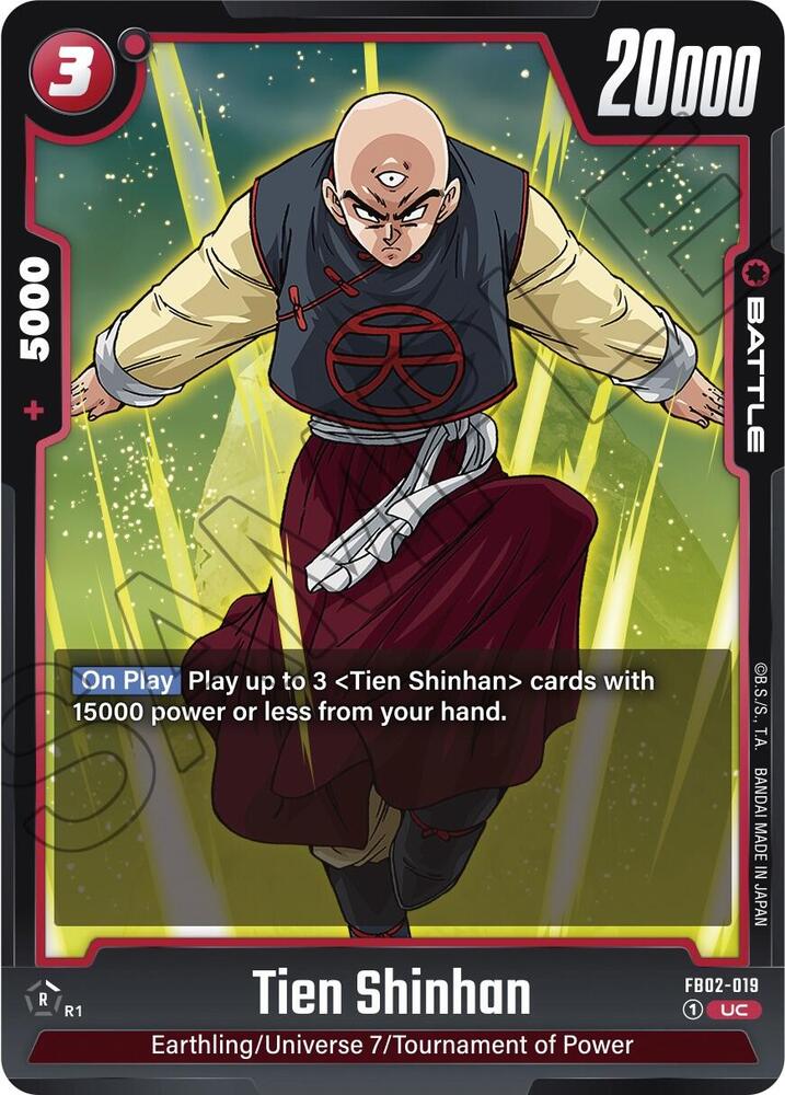 Tien Shinhan FB02-019 card from Blazing Aura