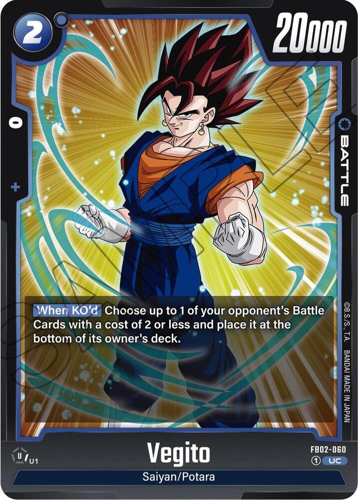 Vegito FB02-060 card from Blazing Aura