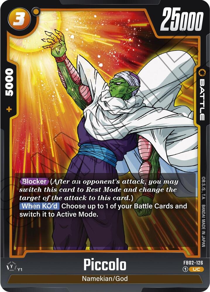 Piccolo FB02-126 card from Blazing Aura
