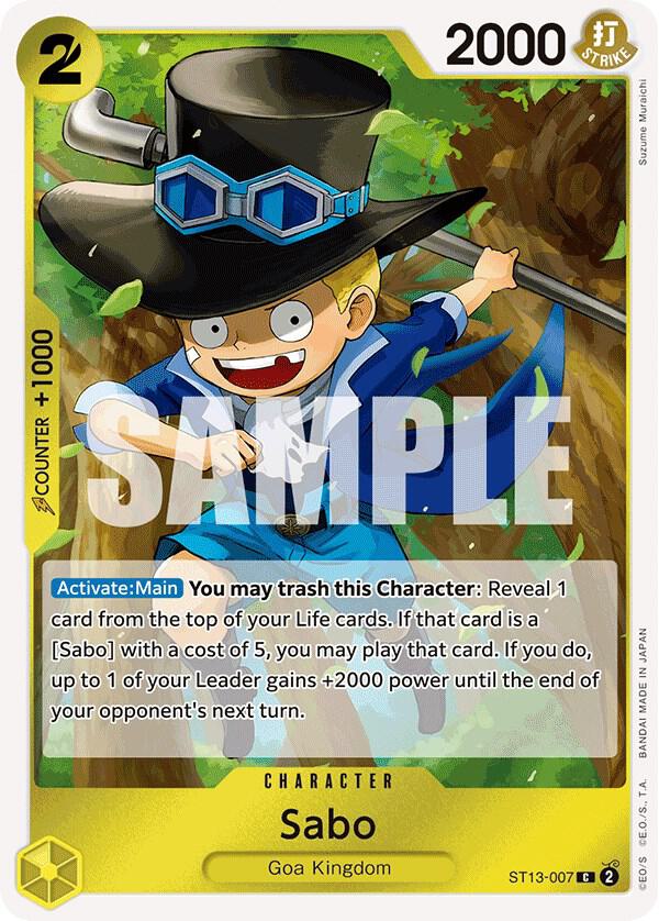 Sabo ST13-007 card from Ultra Deck: The Three Brothers