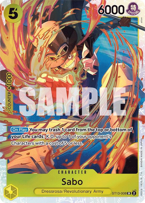 Sabo ST13-008 card from Ultra Deck: The Three Brothers