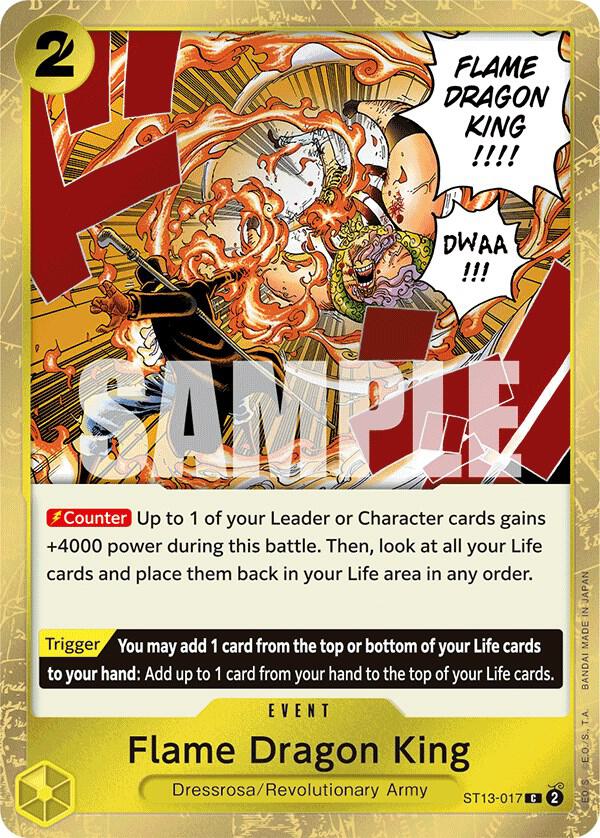 Flame Dragon King ST13-017 card from Ultra Deck: The Three Brothers