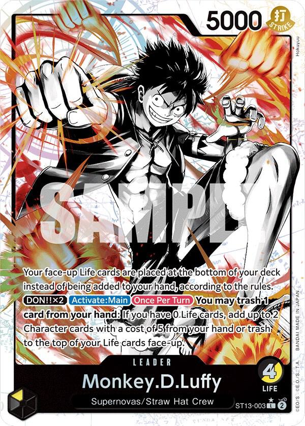 Monkey.D.Luffy (Parallel) ST13-003 card from Ultra Deck: The Three Brothers