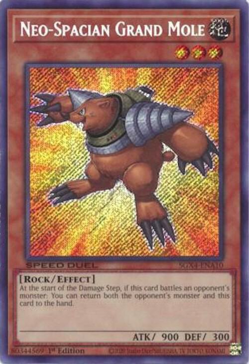 Neo-Spacian Grand Mole (Secret Rare) SGX4-ENA10 card from Speed Duel GX: Midterm Destruction