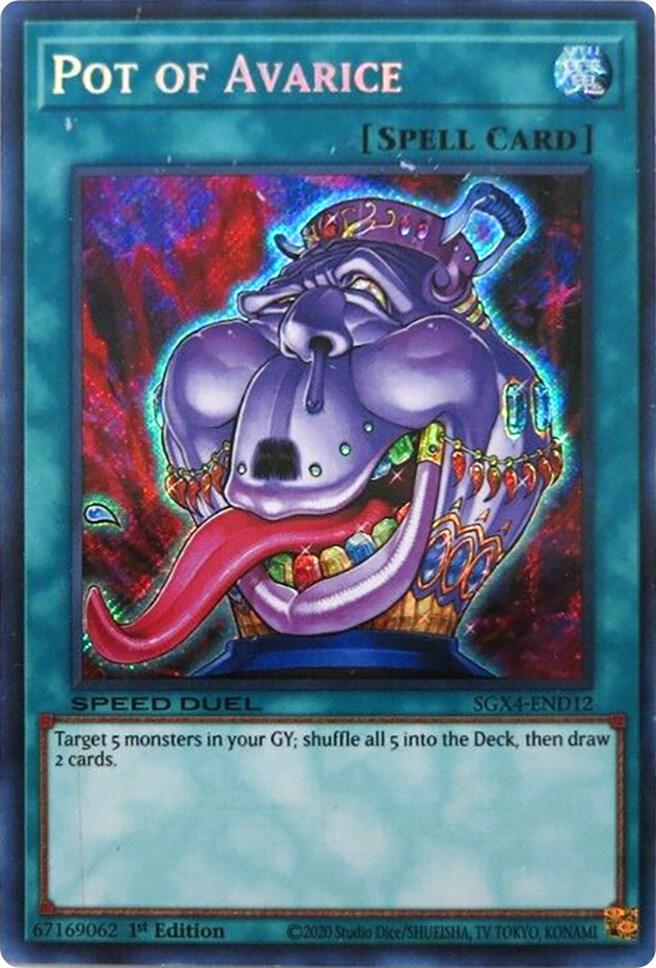 Pot of Avarice (Secret Rare) SGX4-END12 card from Speed Duel GX: Midterm Destruction