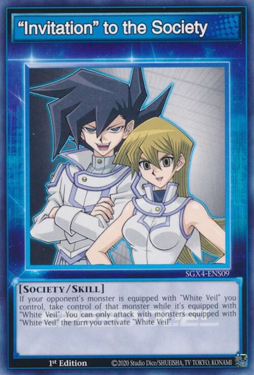 "Invitation" to the Society SGX4-ENS09 card from Speed Duel GX: Midterm Destruction