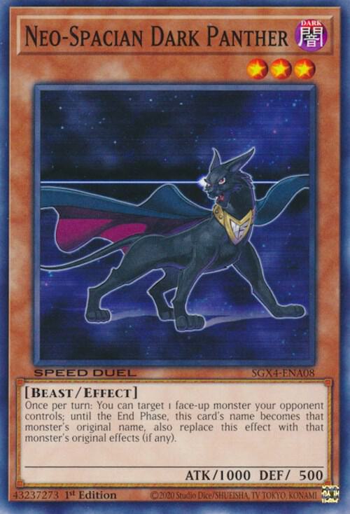Neo-Spacian Dark Panther SGX4-ENA08 card from Speed Duel GX: Midterm Destruction