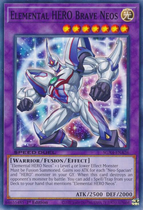 Elemental HERO Brave Neos SGX4-ENA26 card from Speed Duel GX: Midterm Destruction