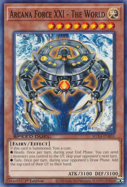 Arcana Force XXI - The World SGX4-ENB01 card from Speed Duel GX: Midterm Destruction