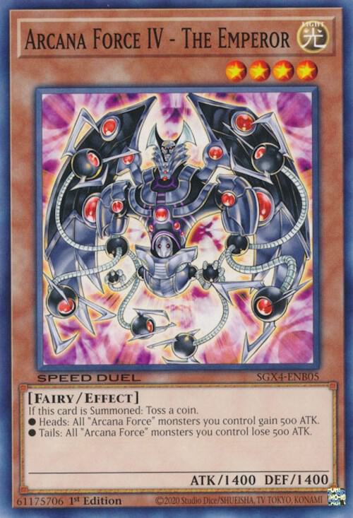 Arcana Force IV - The Emperor SGX4-ENB05 card from Speed Duel GX: Midterm Destruction