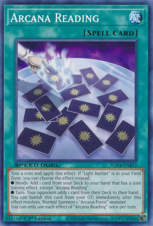 Arcana Reading SGX4-ENB11 card from Speed Duel GX: Midterm Destruction