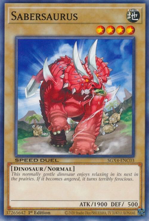 Sabersaurus SGX4-ENC03 card from Speed Duel GX: Midterm Destruction