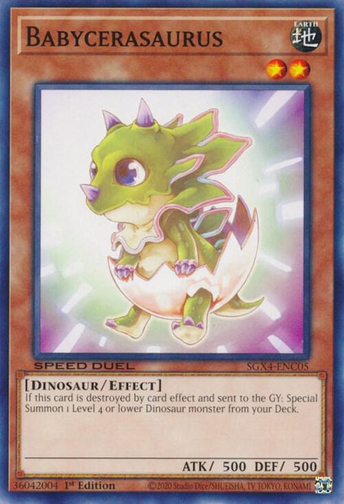 Babycerasaurus SGX4-ENC05 card from Speed Duel GX: Midterm Destruction