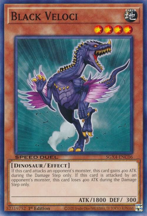 Black Veloci SGX4-ENC06 card from Speed Duel GX: Midterm Destruction