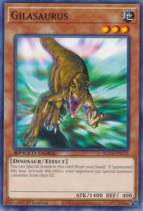 Gilasaurus SGX4-ENC11 card from Speed Duel GX: Midterm Destruction