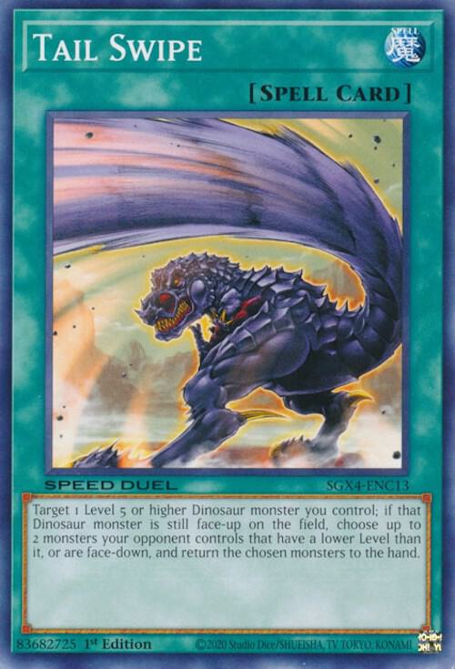 Tail Swipe SGX4-ENC13 card from Speed Duel GX: Midterm Destruction