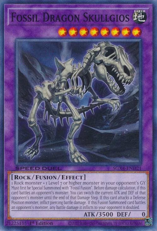 Fossil Dragon Skullgios SGX4-END21 card from Speed Duel GX: Midterm Destruction