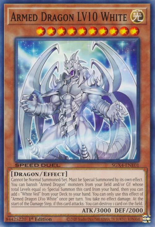 Armed Dragon LV10 White SGX4-ENE01 card from Speed Duel GX: Midterm Destruction