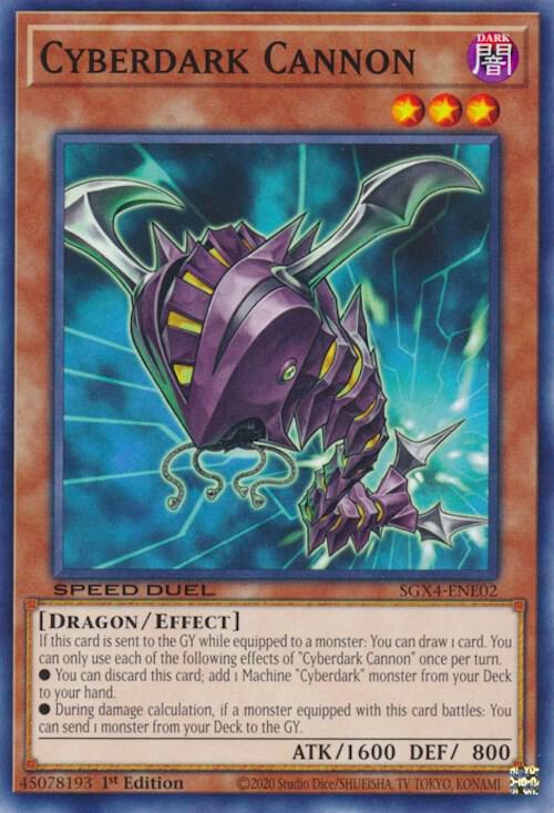 Cyberdark Cannon SGX4-ENE02 card from Speed Duel GX: Midterm Destruction