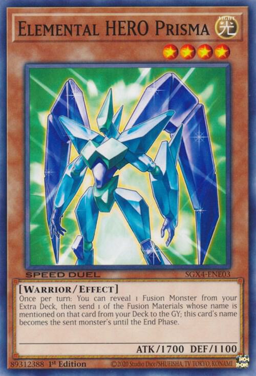 Elemental HERO Prisma SGX4-ENE03 card from Speed Duel GX: Midterm Destruction