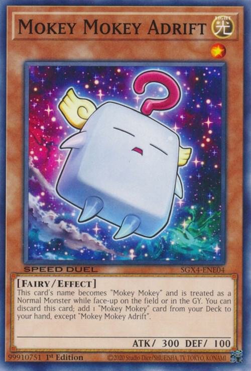 Mokey Mokey Adrift SGX4-ENE04 card from Speed Duel GX: Midterm Destruction