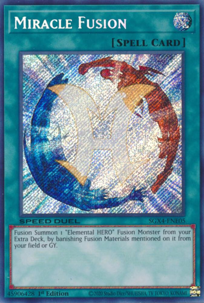 Miracle Fusion (Secret Rare) SGX4-ENE05 card from Speed Duel GX: Midterm Destruction