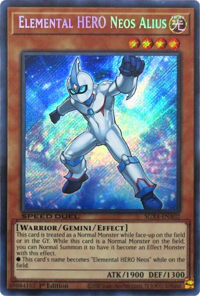 Elemental HERO Neos Alius (Secret Rare) SGX4-ENA02 card from Speed Duel GX: Midterm Destruction