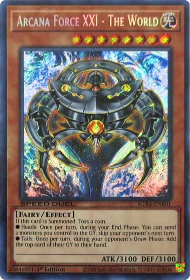 Arcana Force XXI - The World (Secret Rare) SGX4-ENB01 card from Speed Duel GX: Midterm Destruction