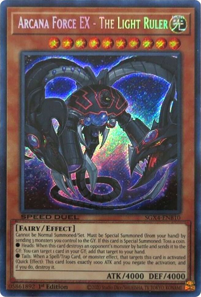 Arcana Force EX - The Light Ruler (Secret Rare) SGX4-ENB10 card from Speed Duel GX: Midterm Destruction