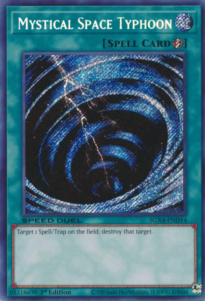 Mystical Space Typhoon (Secret Rare) SGX4-END14 card from Speed Duel GX: Midterm Destruction