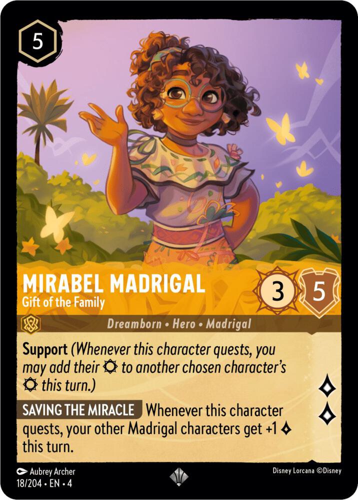 Mirabel Madrigal - Gift of the Family 18/204 card from Ursula's Return