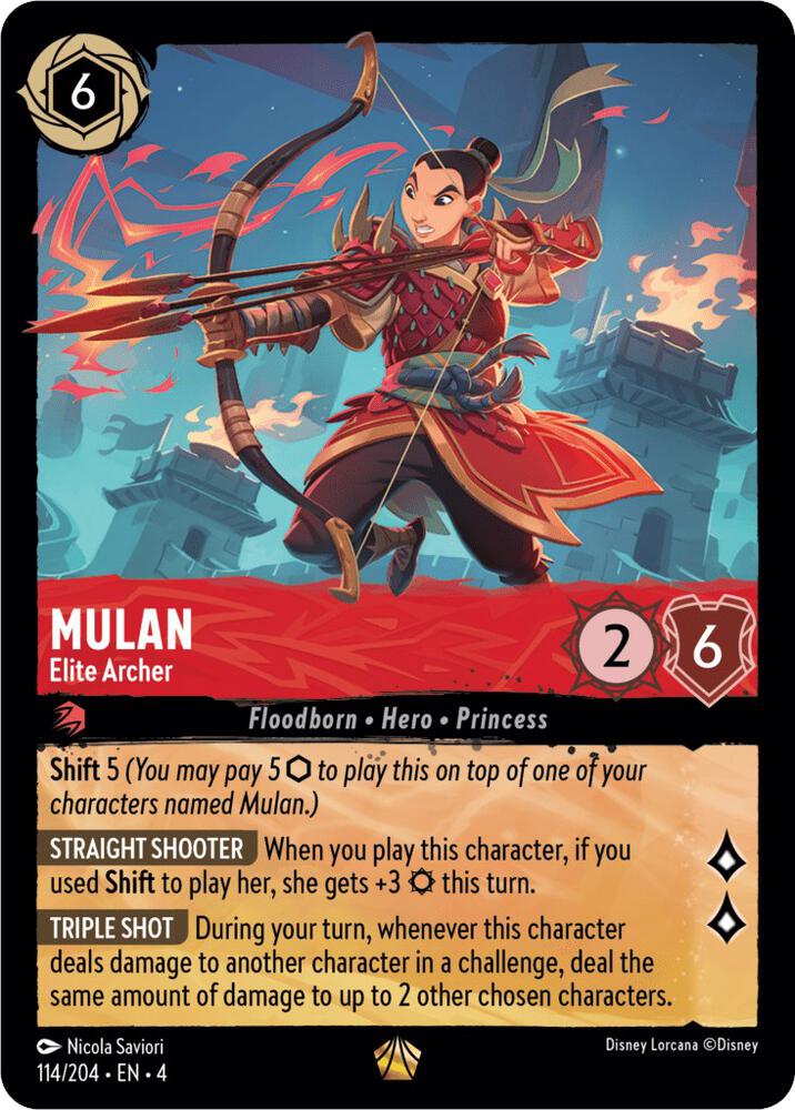 Mulan - Elite Archer 114/204 card from Ursula's Return