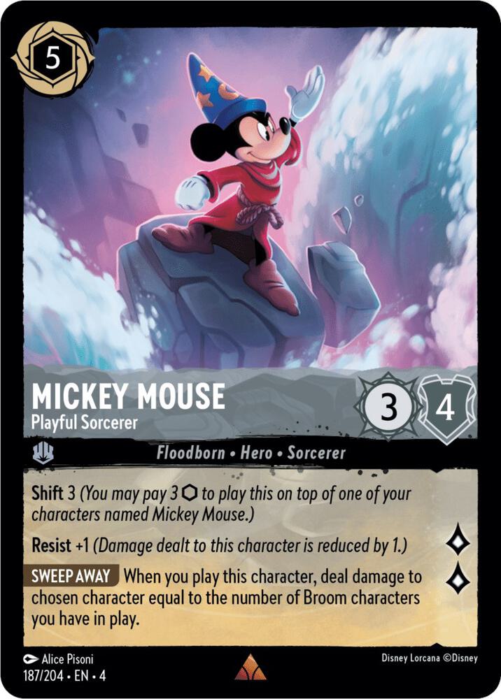 Mickey Mouse - Playful Sorcerer 187/204 card from Ursula's Return