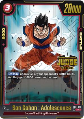 Son Gohan : Adolescence (Judge Pack (Store Judge) 01) FB01-016 card from Tournament and Championship Promos