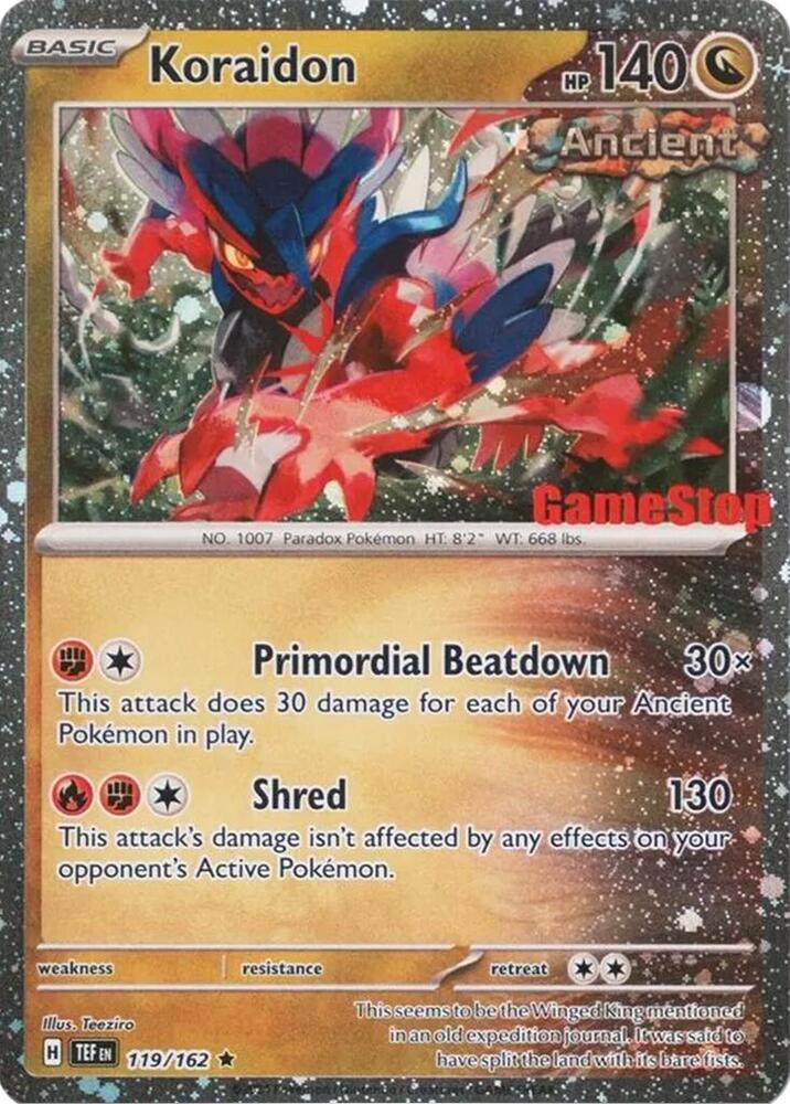 Koraidon (Gamestop Promo) 119/162 card from Miscellaneous Cards & Products