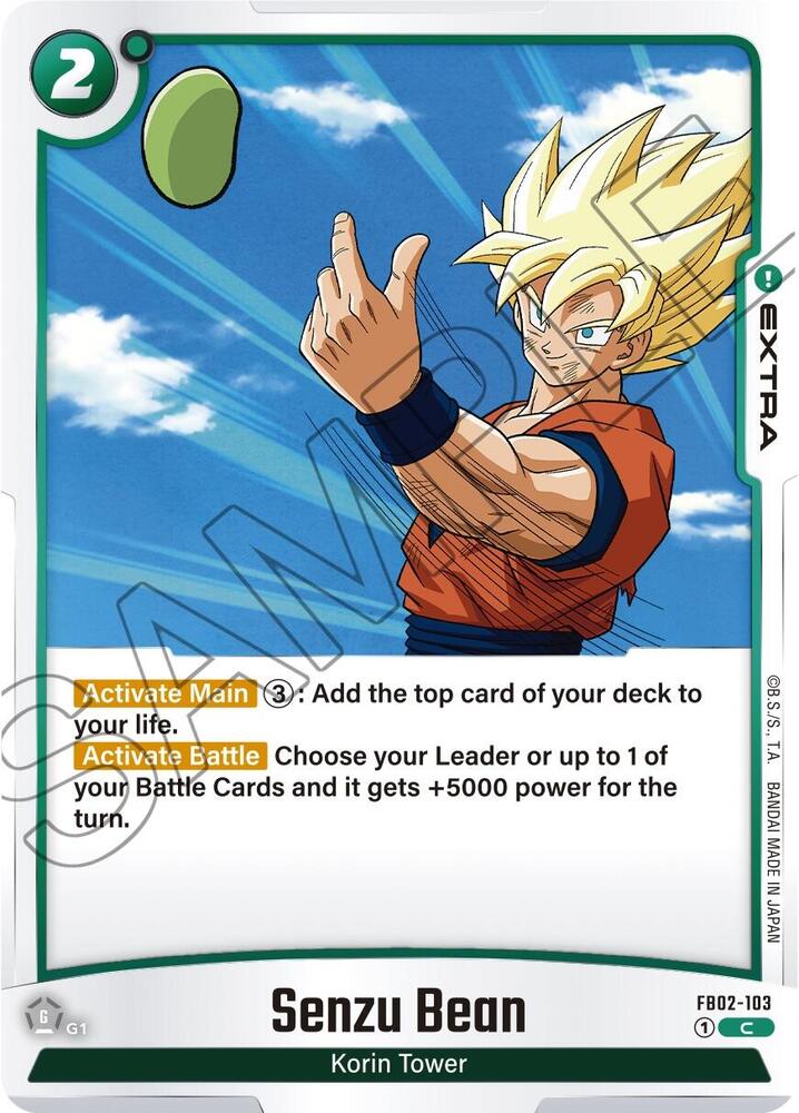 Senzu Bean FB02-103 card from Blazing Aura