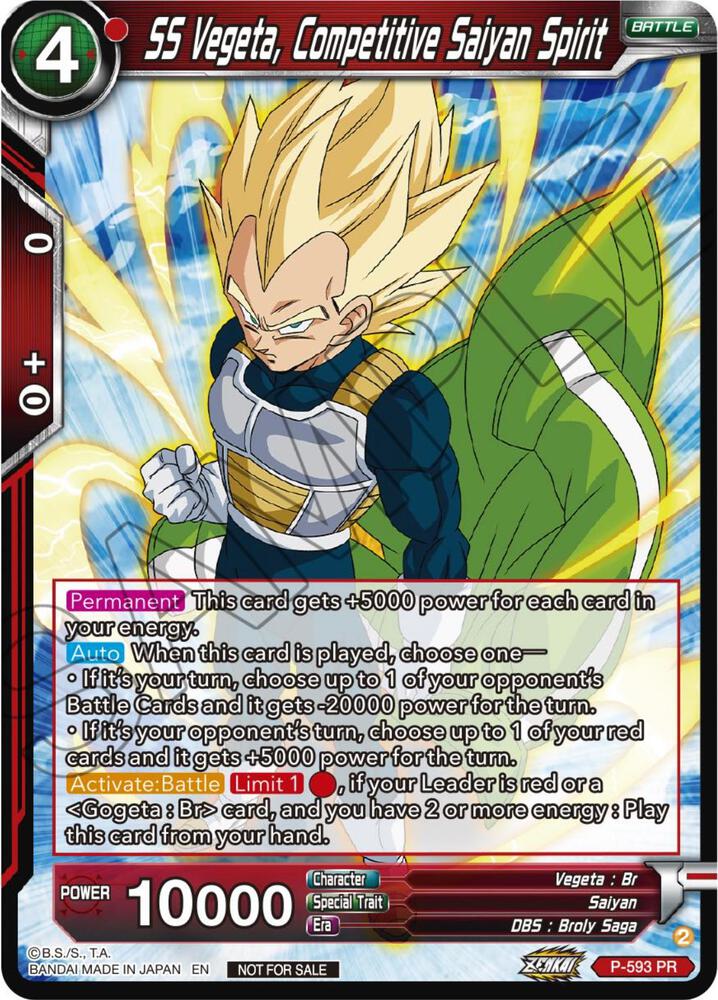 SS Vegeta, Competitive Saiyan Spirit (Deluxe Pack 2024 Vol.1) P-593 card from Promotion Cards