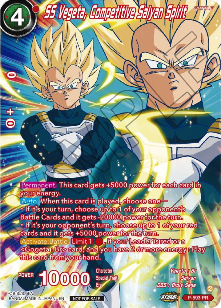 SS Vegeta, Competitive Saiyan Spirit (Alternate Art) (Deluxe Pack 2024 Vol.1) P-593 card from Promotion Cards