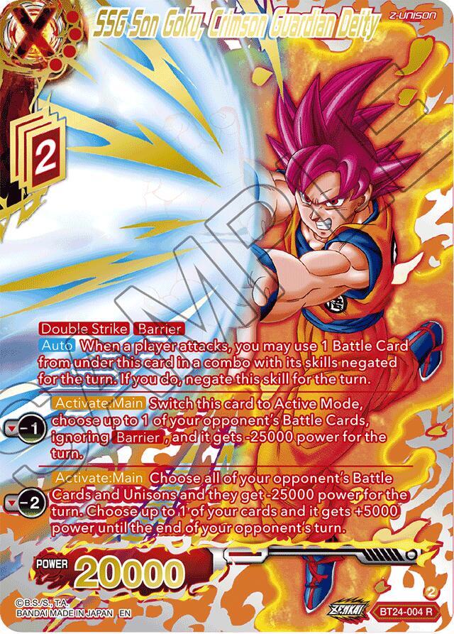 SSG Son Goku, Crimson Guardian Deity (Collector Booster Gold) BT24-004 card from Beyond Generations