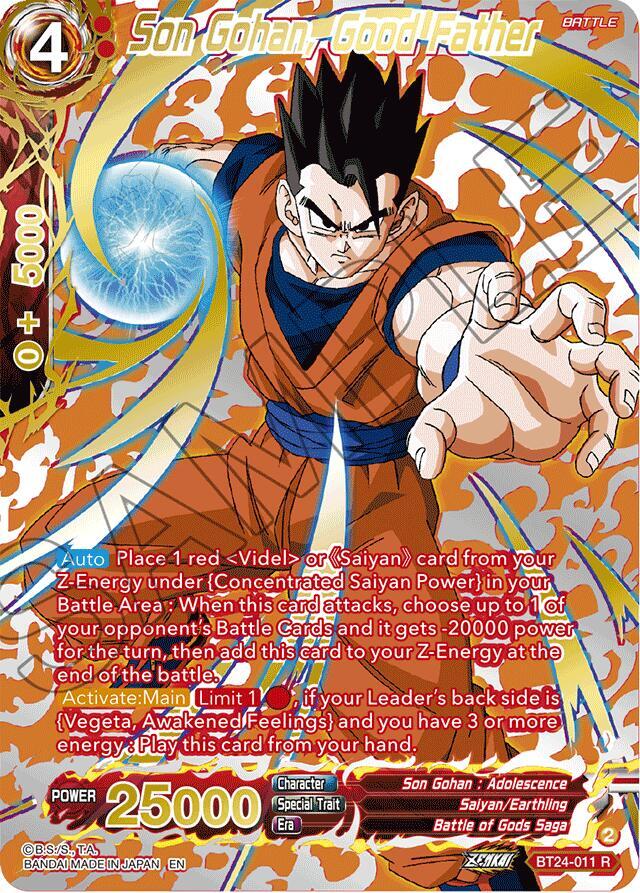 Son Gohan, Good Father (Collector Booster Gold) BT24-011 card from Beyond Generations