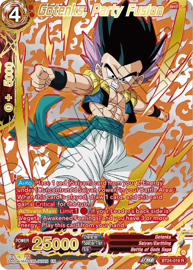 Gotenks, Party Fusion (Collector Booster Gold) BT24-016 card from Beyond Generations
