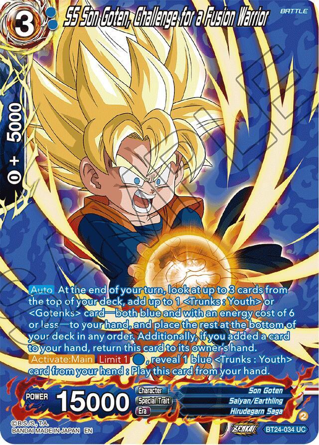 SS Son Goten, Challenge for a Fusion Warrior (Collector Booster Silver) BT24-034 card from Beyond Generations
