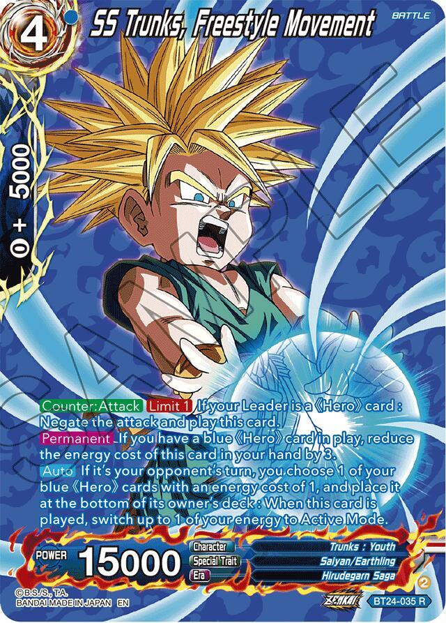 SS Trunks, Freestyle Movement (Collector Booster Silver) BT24-035 card from Beyond Generations