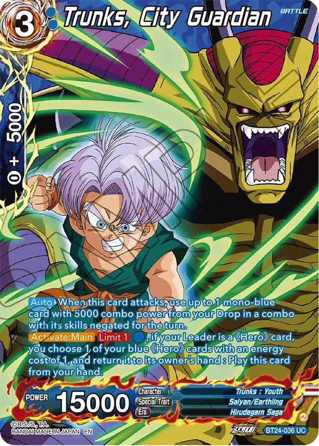 Trunks, City Guardian (Collector Booster Silver) BT24-036 card from Beyond Generations