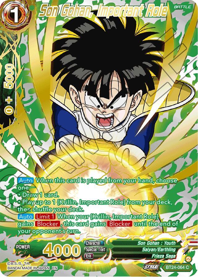 Son Gohan, Important Role (Collector Booster Gold) BT24-064 card from Beyond Generations