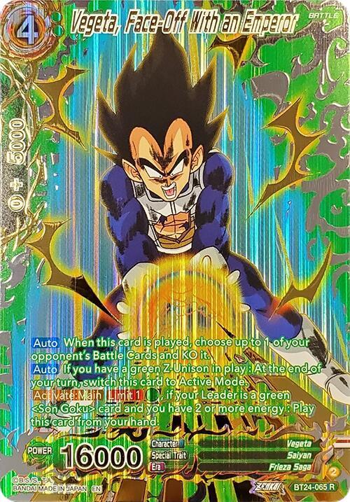 Vegeta, Face-Off With an Emperor (Collector Booster Gold) BT24-065 card from Beyond Generations