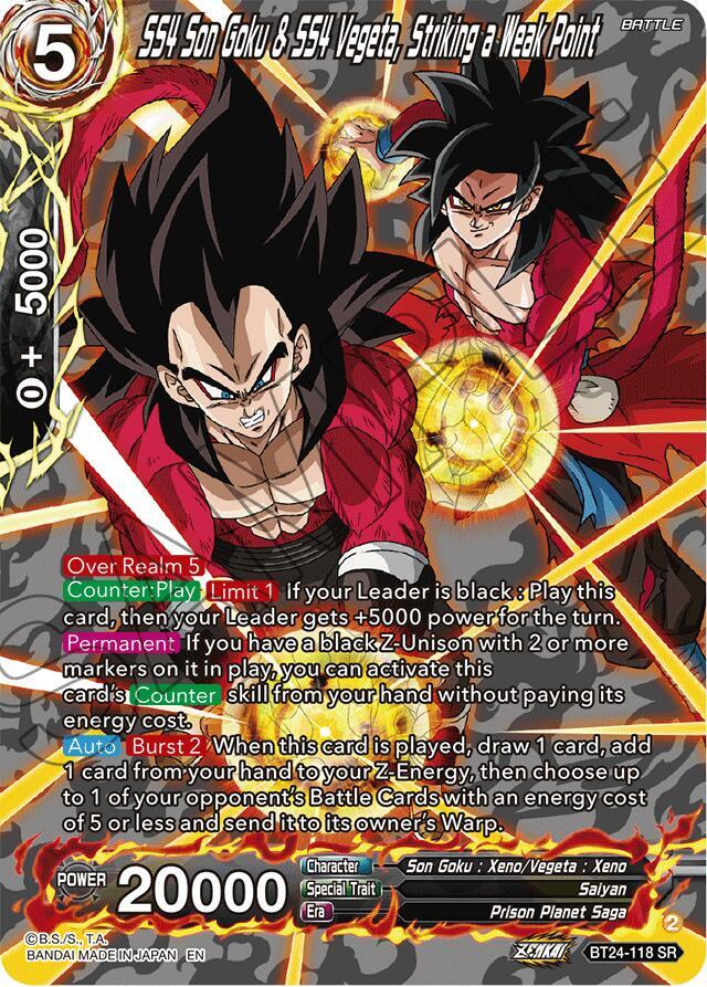 SS4 Son Goku & SS4 Vegeta, Striking a Weak Point (Collector Booster Silver) BT24-118 card from Beyond Generations