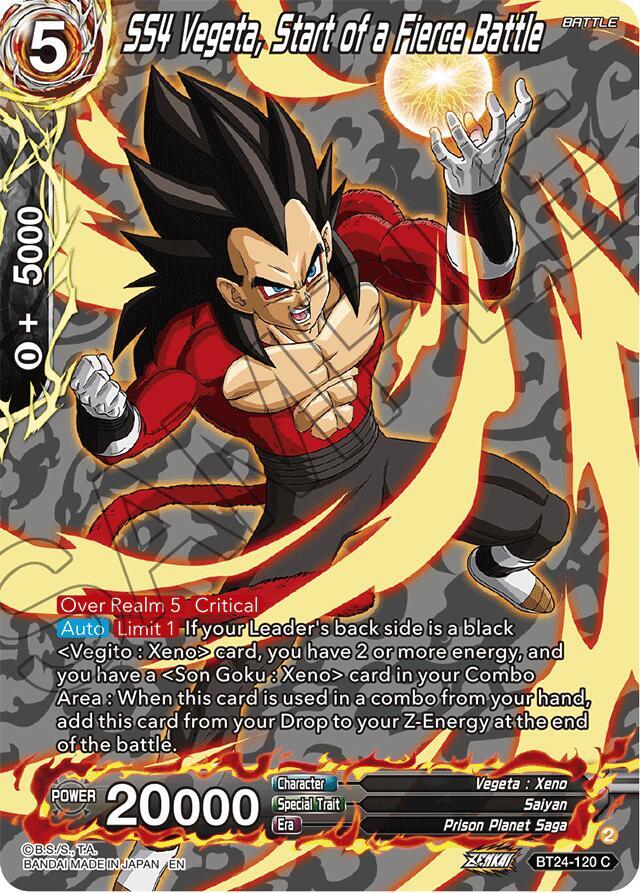 SS4 Vegeta, Start of a Fierce Battle (Collector Booster Silver) BT24-120 card from Beyond Generations